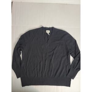 Neiman Marcus Sweater Plus 3X Womens 100% Cashmere V Neck Black